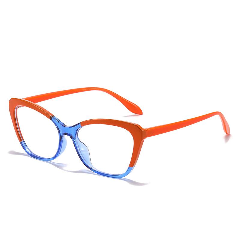 Tr90 Anti-Blue Cat Eye Flat Mirror Contrasting Colors Personalized Plain Simple Glasses Frame Glasses Frame
