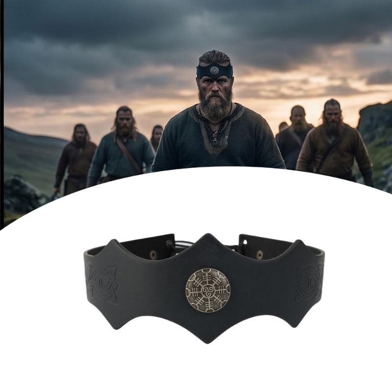 Medieval Costume Headwear Knight Headband with Embossed Pattern for Theme Party Dressingup Halloween Party Headpiece