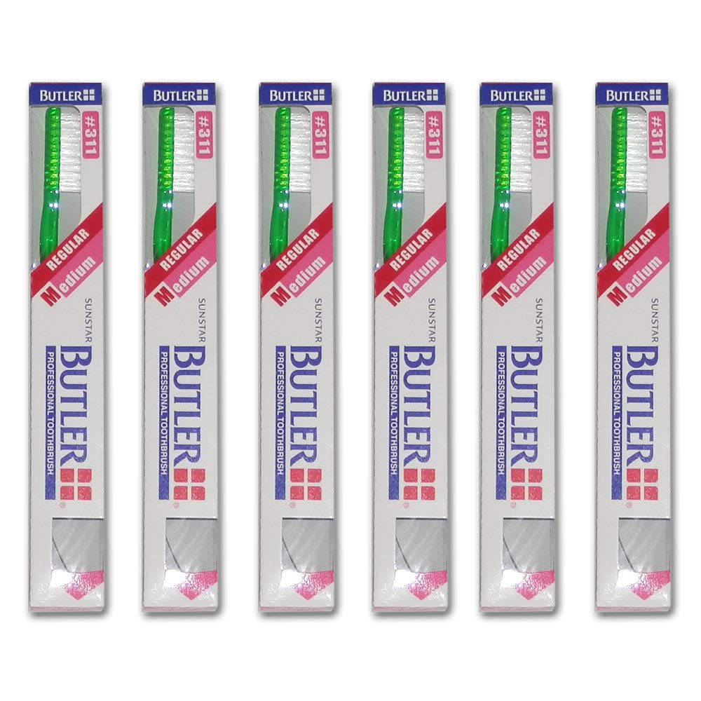 Butler are SUNSTAR BUTLER Dental Professional Use Only Toothbrushes, 6-pack, #311 (Colors random) Toothbrushes,