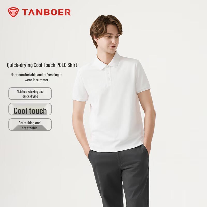 TANBOER Men s Casual Quick-Dry Short Sleeve Polo Shirt L