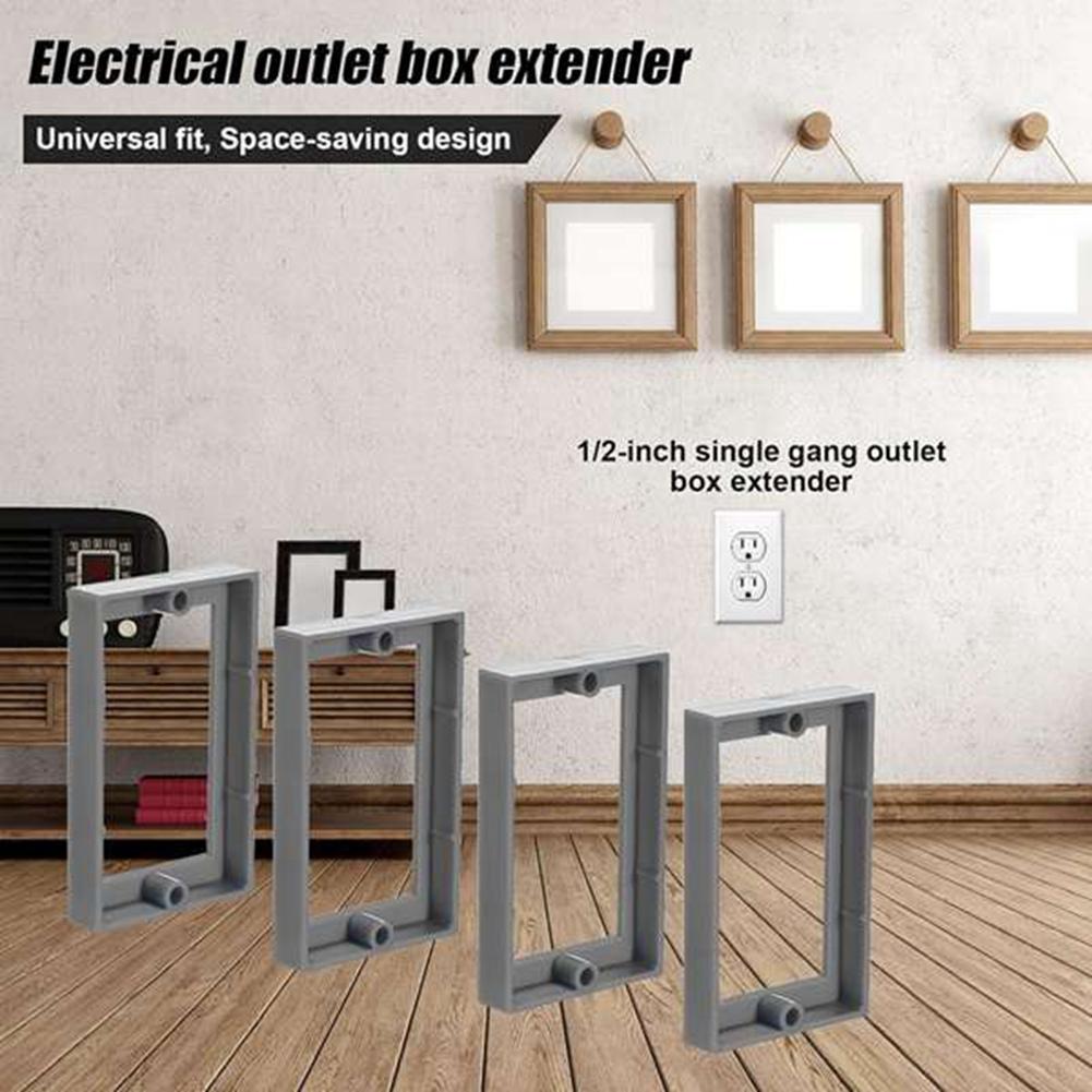 A84E-5Pcs 1/2Inch Single Gang Receptacle Outlet Box Extenders, Electric Outlet Extender Box With 10Screws Receptacle Extender