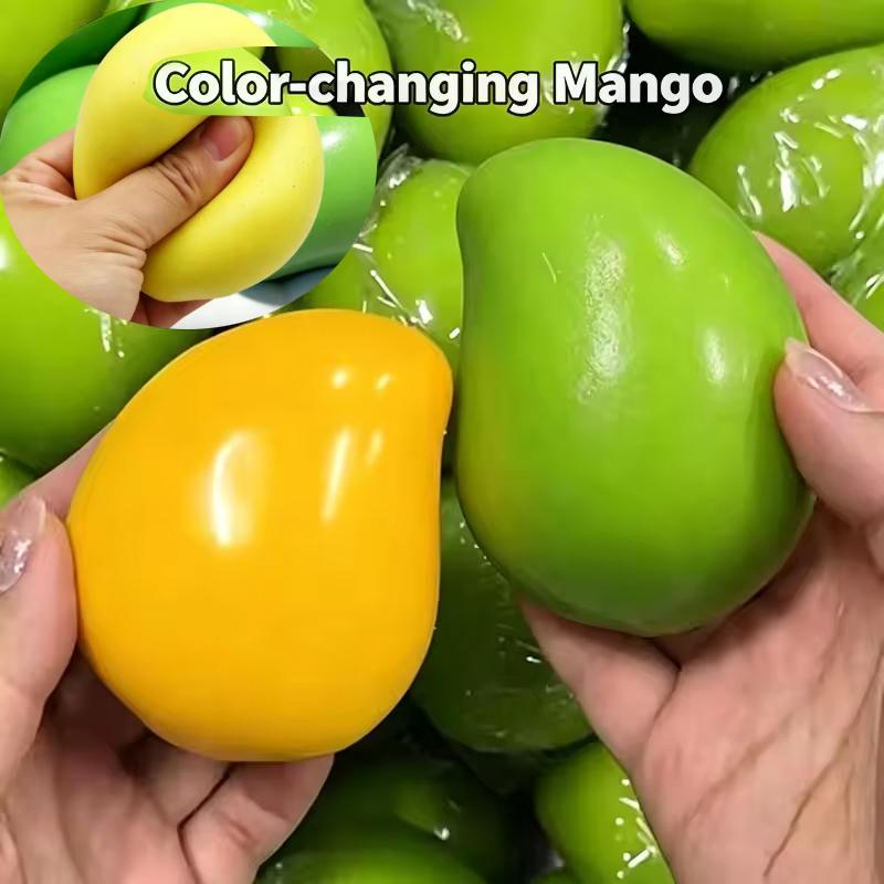 Pallina Anti-Stress Morbida a Forma di Mango Fatta a Mano Giocattolo da Spremere Mango che Cambia Colore Pallina Fidget Morbida Giocattolo Sensoriale Asmr per Alleviare lo Stress