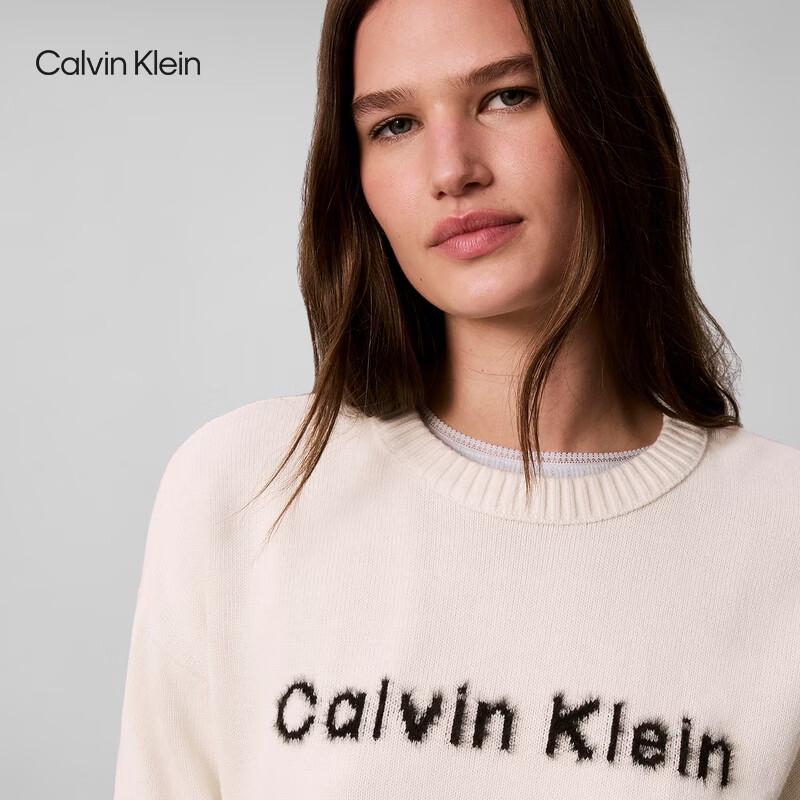 Calvin Klein Women's Cotton Logo Crewneck Knit Top