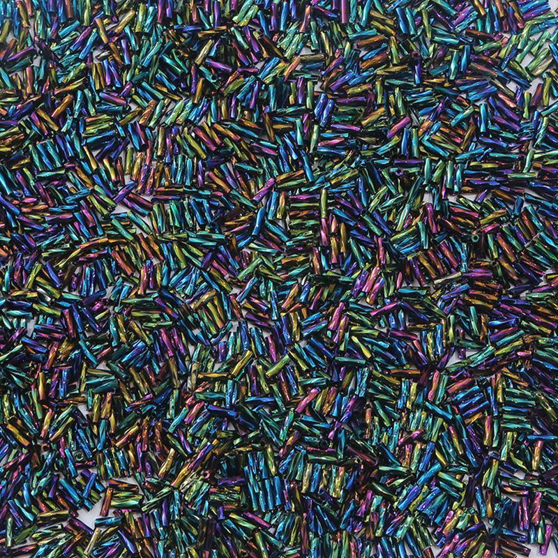 Srebrzone szklane koraliki ryżowe - rurkowe, luźne do biżuterii DIY i szycia