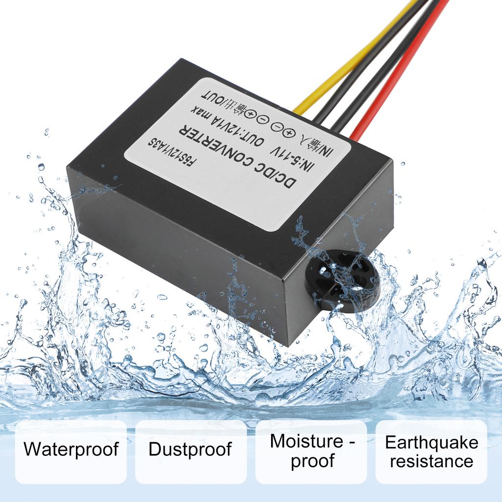 Waterproof DC-DC Boost Step-Up Converter 1A 6V To 12V Car Power Supply Module
