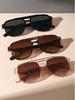 3Pcs Retro Double-Bridge Aviator Sunglasses, Uv Protection, Unisex Style, Trendy and Versatile Fashion Glasses