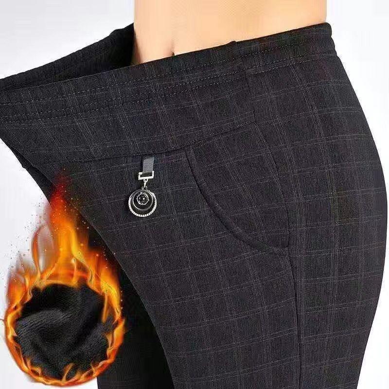 

Брюки для женщин среднего и пожилого возраста, утепленные флисом брюки, верхняя одежда с высокой талией, теплые брюки для бабушки с флисом, брюки для мамы с флисом XXXXXL