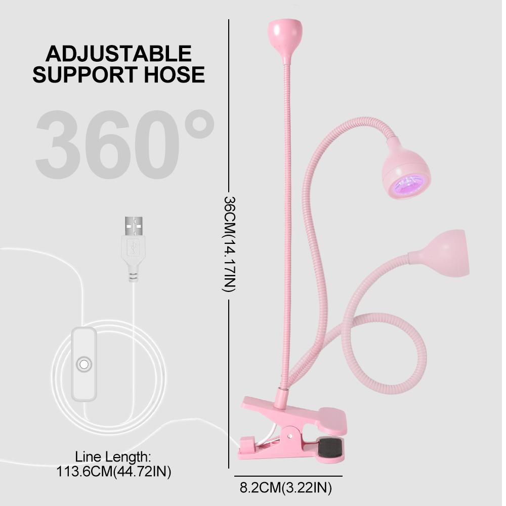 LED UV lampa na nehty pro sušení gelových laků na nehty Klipová Flexibilní Stolní Mini Přenosná USB Lampa na nehty UV Světlo Sušička pro Manikúru Salon