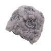Rabbit Fur Plush Hat Women's Autumn and Winter Hollow Crochet Knitted Hat Thickened Warm Face Small Wool Hat Baotou Hat Tide