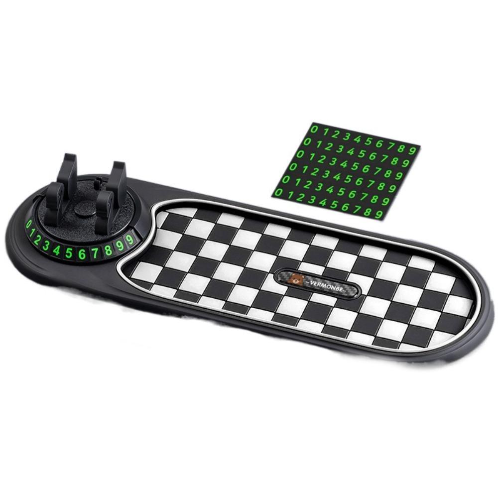 Rotatable Car Dashboard Phone Holder Anti Slip Anti Slip Phone Pad Parking Number Plate  Interior