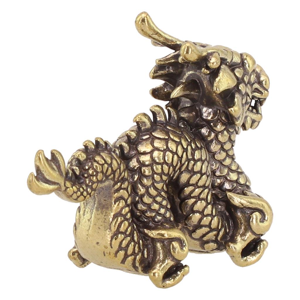Brass Ornament Vintage Brass Delicately Crafted Desktop Dragon Hard Texture Home Crafts Desk Animal Decor 62*45mm