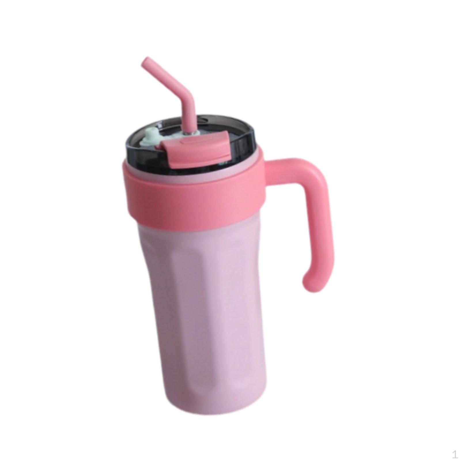

Handle Tumbler Travel Mug Leakproof Reusable Coffee Cup Stainless Steel for Sports Car рожевий