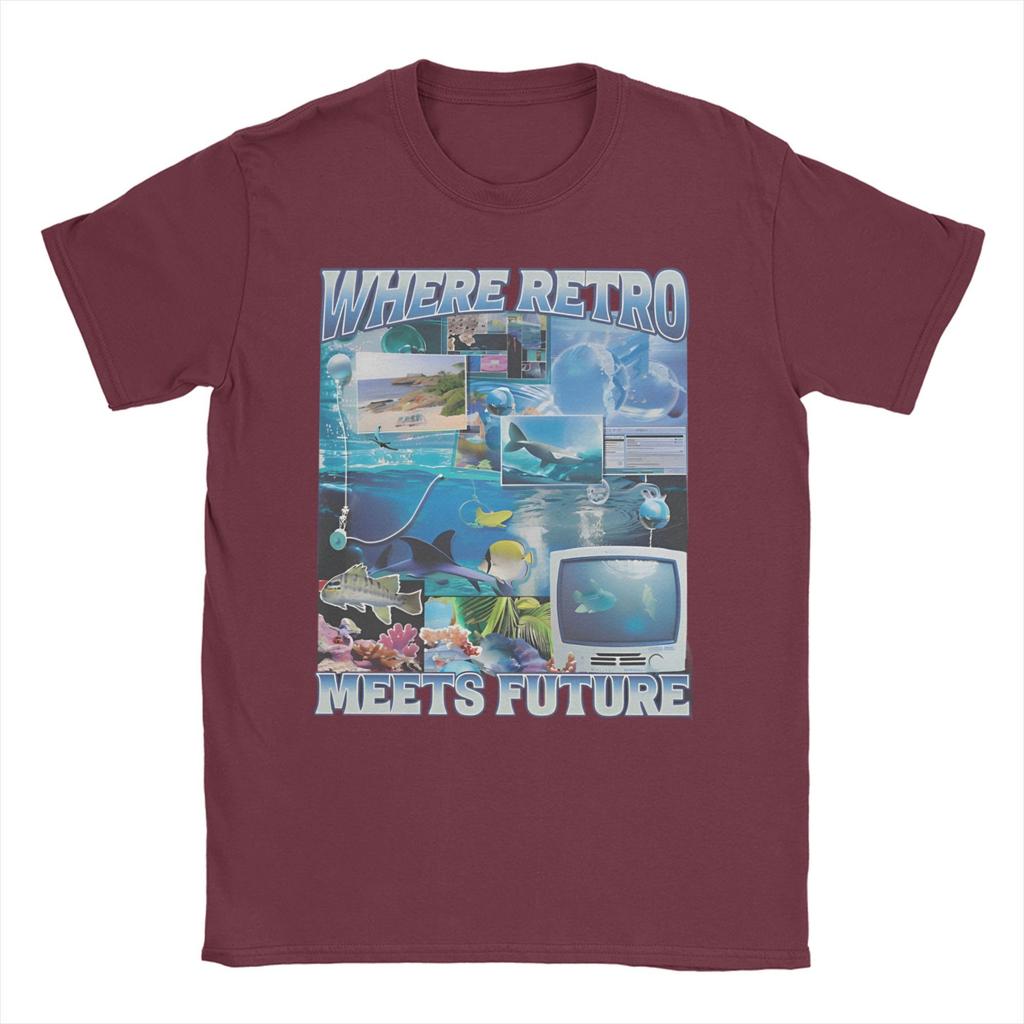 Frutiger Aero Wo Retro auf Zukunft trifft Herren Damen T-Shirts Schule Computer 2000er Tees T-Shirt Reine Baumwolle 4XL 5XL 6XL Kleidung