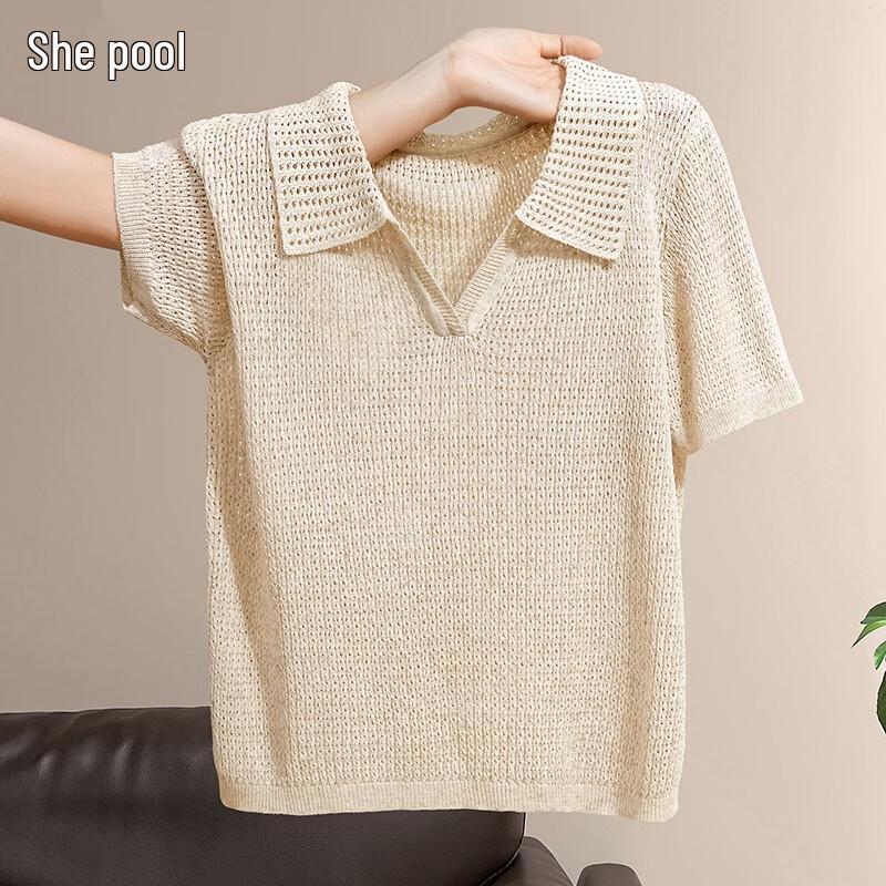 Women s Linen Blend Lightweight Knit Short Sleeve Top One Size
