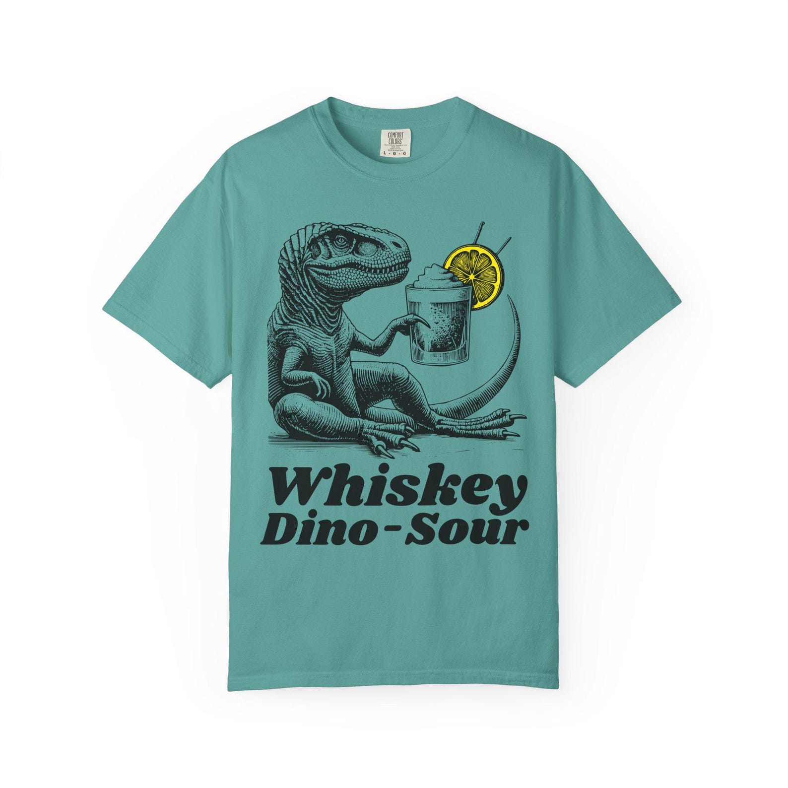 Vintage Whiskey Dino Sour T-Shirt | Funny T-Rex Graphic Tee S