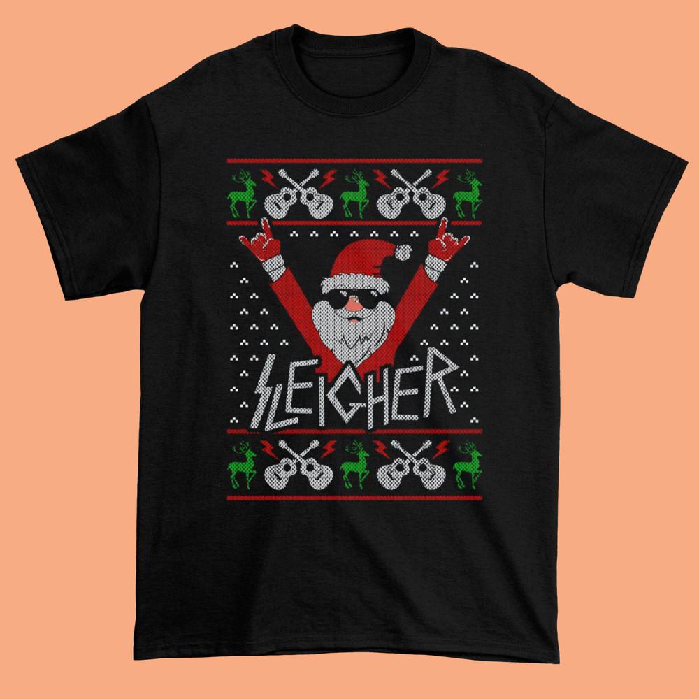 Funny Ugly Christmas Sleigher Santa Christmas Shirt All size D1088 Unisex T-Shirt XXXL