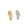 2026 Women's Gold-Plated Copper Full Diamond Pig Nose Bracelet and Ring Set