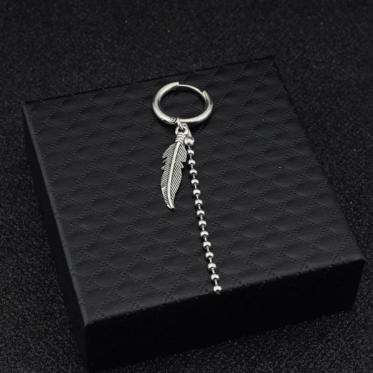 Korean Style Fashion Leaf Tassel Ear Clip and Stud Jewelry