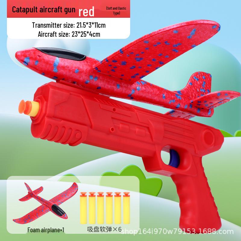 Kid's Foam Airplane Launcher & Thrower - Outdoor Flying Sports Toy for Boys
