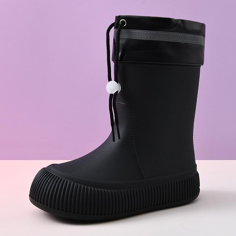 Medium Tube Bundle Eva Rain Shoes Women's Adult Non-slip Water Shoes Catch the Sea Soft Sole Wear-resistant Fashion Rain Boots