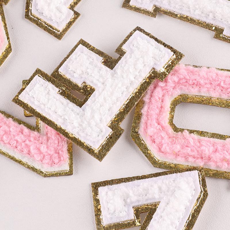 Phnom Penh Towel Embroidery 5.5 Cm English Letter Self-Adhesive Chenille Badge Sticker Clothing Accessories Embroidery Cloth Sticker