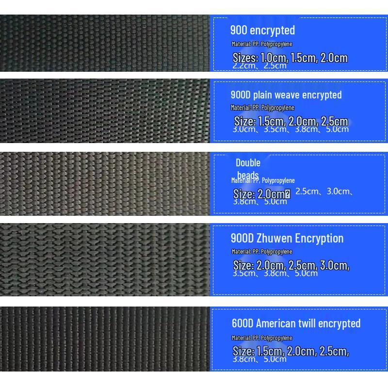 Black Thickened Polyester Herringbone Webbing Tape for Bags and Straps