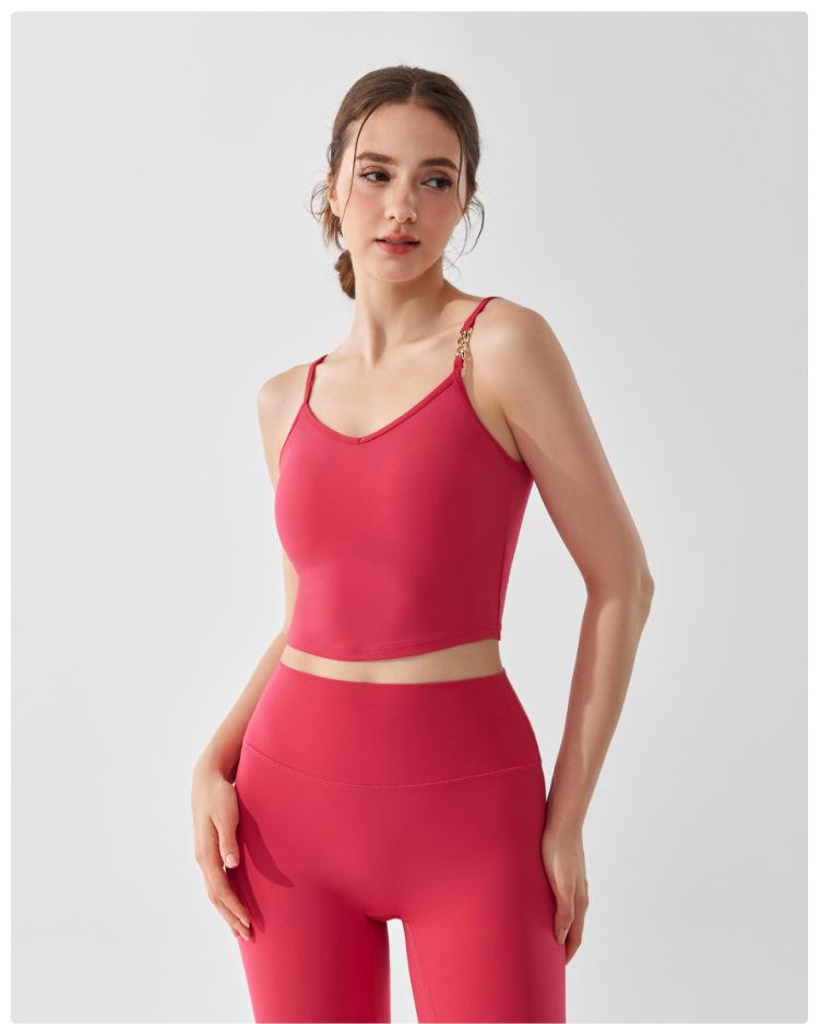 Nude Feeling Antibacterial One-Piece Sports Bra with Beautiful Back Design