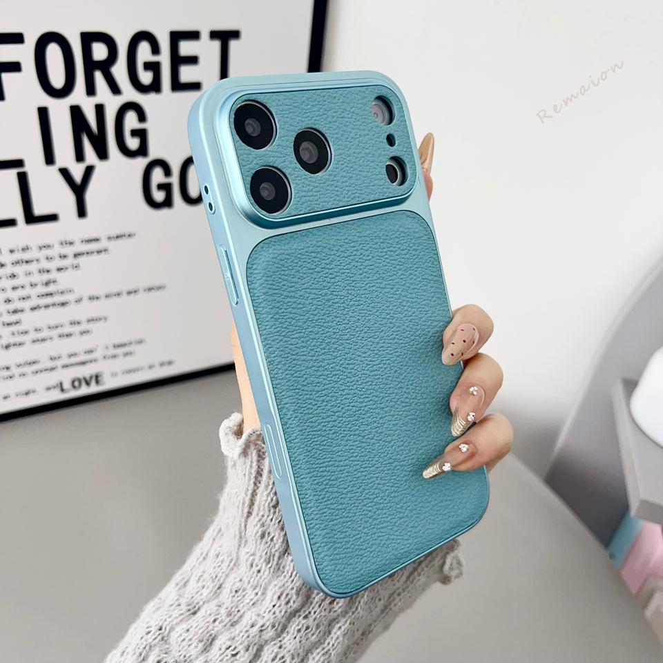 Official Big Window Leather Phone Case For iPhone 17 Air 13 14 15 16 17 Pro Max 16Pro 17Pro Shockproof Protector Cover