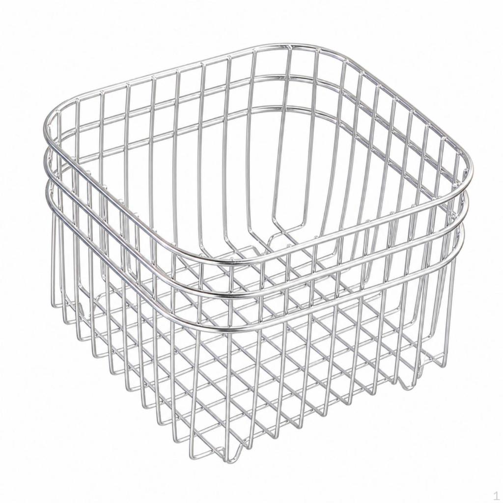 Wire Storage Basket RustResistant Stainless Steel Ventilated Container for Desktop, Washroom,