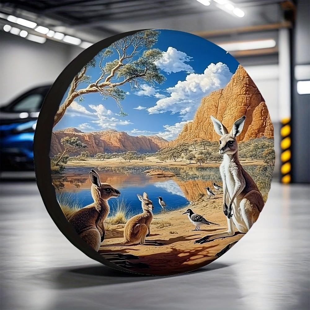 Australische Känguru-Landschaft Ersatzradabdeckung Wasserdichter Polyester-Schutz