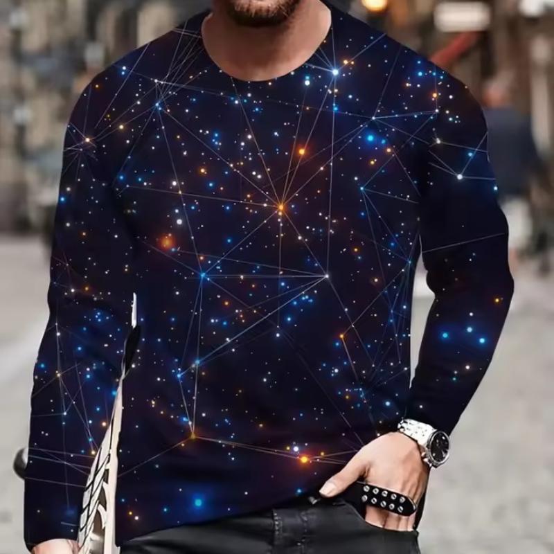 Black And White Color Matching Printed Men's Casual Pullover Top Harajuku Street Trend Men's Top Simple Men's Casual T-shirt