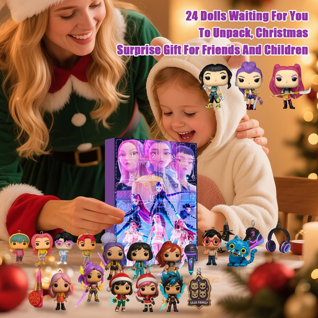 Cutie Surpriză Păpușă 3D, 24 de Păpuși Așteaptă să le Despachetezi, Cadou Surpriză de Crăciun Pentru Prieteni și Copii