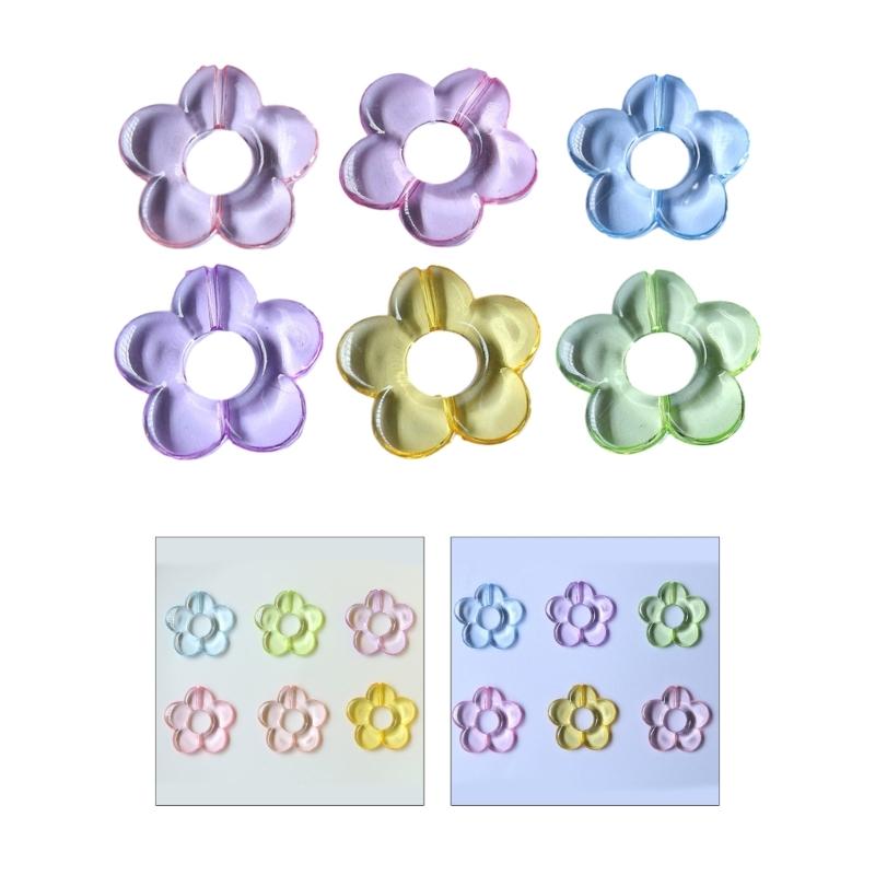 Colored Perforated Beads Hollow Flowers-Shaped Pendant DIY Clothing Accessories Earrings Hairpin Phone Shells Material