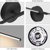 Black Wall Sconce for Bathroom 28In Vanity Light Fixture 3000K Indoor Bathroom Sconce Over Mirror 360° Rotate for Living Room