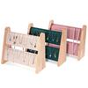 2 Lagen Houten Schuine Vorm Sieraden Display Ketting Hanger Organizer Stand Houder Rek Vitrine Dienblad