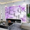 3D Photo Wallpaper Modern Abstract Art Wall Painting Purple Flowers Living Room TV Background Home Decor Wall Paper Mural