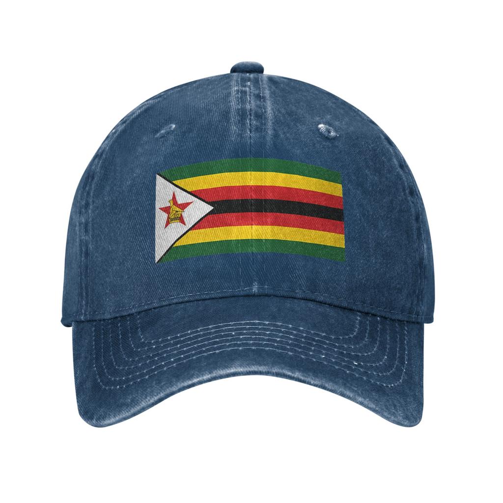 Sommer Simbabwe Flagge Baseballkappe Sonne Sonnenschutz-Design Gewaschene Trucker-Kappe Unisex Unisex Lässig Wandern Angeln Baseballkappen