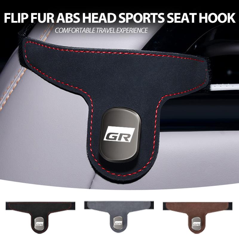 Suede Car Seat Headrest Hook Auto Rearseat Hanger Accessories For Toyota chr Corolla Camry rav4 Yaris hilux prius avensis