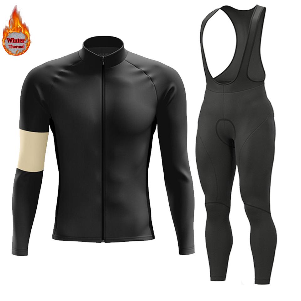 2026 Winter Warm Men Winter Jacket Racing Cycling Long Sleeves Jersey Set Warm Thermal Fleece Bike Jersey Outdoor Road Bike Cycling Clothing