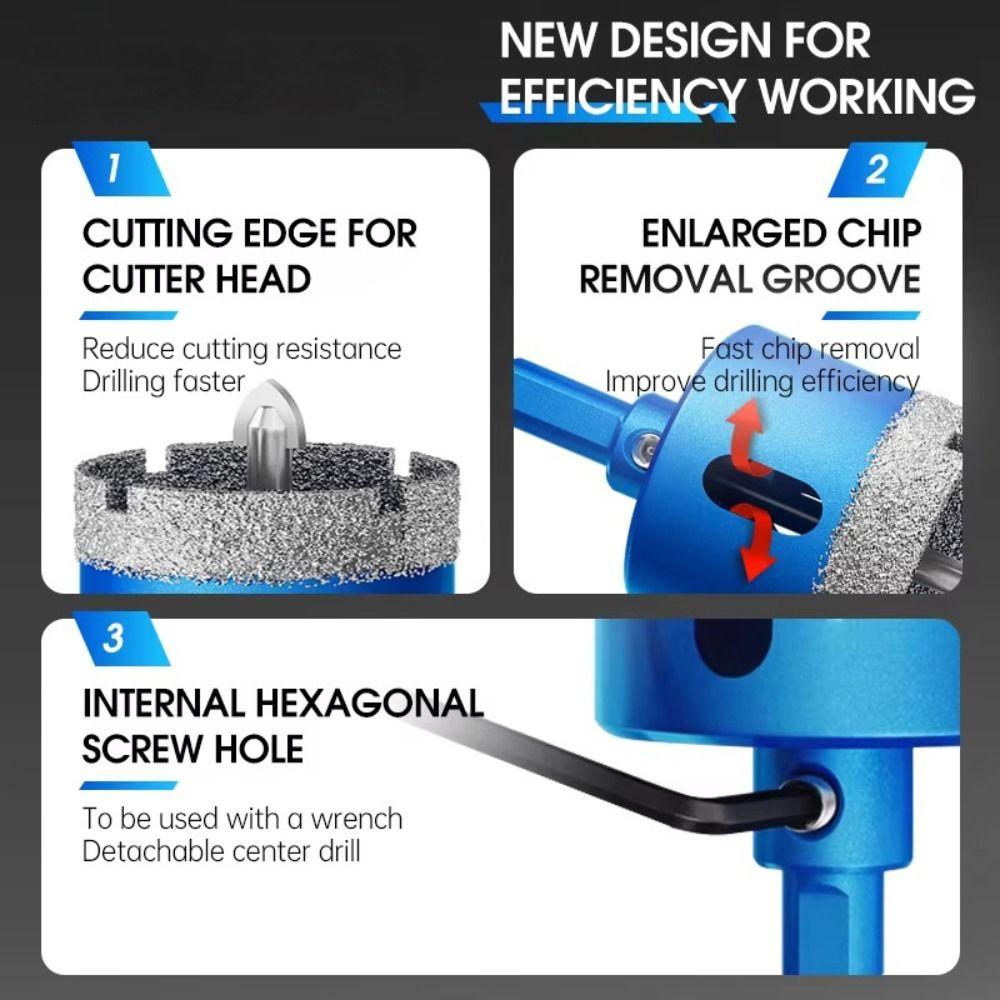 Diamond Coated Tile Drill Bit Hex Shank Drill Bit Durable Diamond Hole Saw Glass Tile