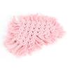 Household Kitchen Cotton Coffee Cup Coaster with Tassel Heat Insulated Pad Placemat Decoration(Pink Heart Shaped)