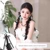 New Chinese Style Braid Wig Handmade Fishbone Plaits Bridal Gown Shape Twisted Twist Braid Ribbon Horse Tail