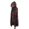 Halloween Cloak Long Hooded Cape with Blood Spider Web Print for Kids Adults Halloween Party Dress Up Accessory for Performance Cosplay Masquerade