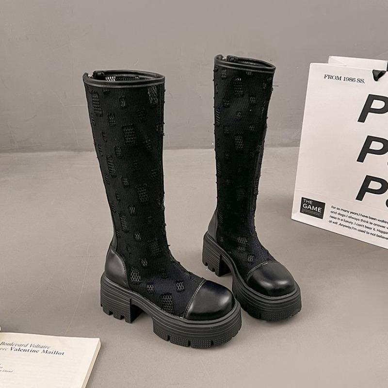 Fashion 2025 New Women's Boots Summer Mesh Breathable Knee-high Boot Designer Women Boots Outdoor Non Slip Platform Boots Botas De Mujer
