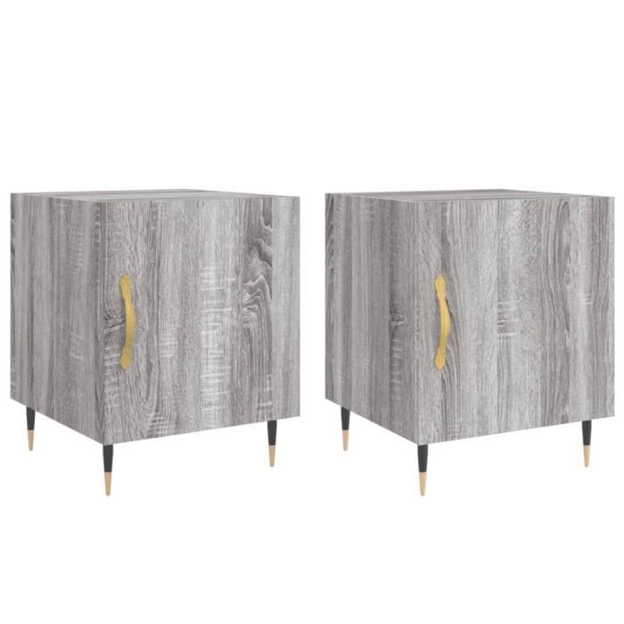 VidaXL Bedside Tables 2 Pcs Sonoma Grey 40x40x50cm Engineered Wood 827529