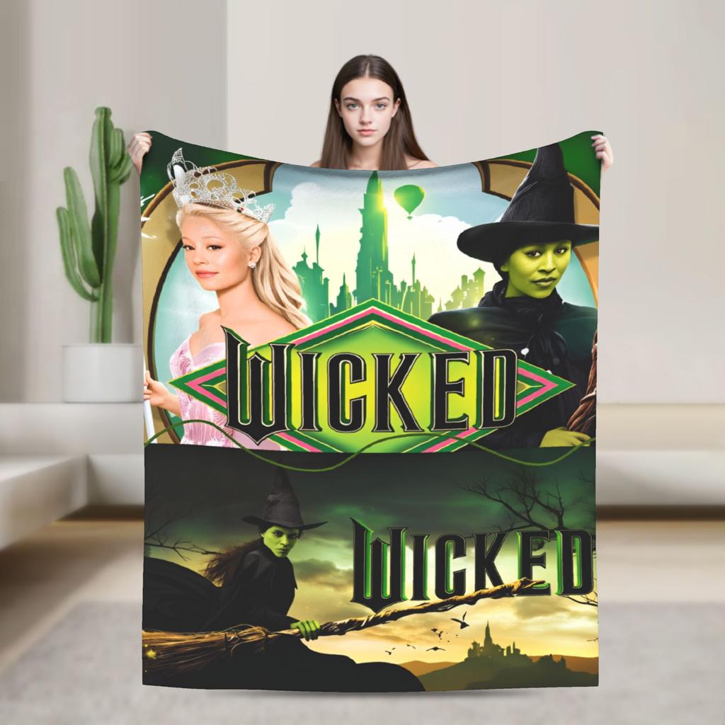 Wicked 2 Musical Movie Glinda Plush Blanket Boy Girl  Flannel Throw Blanket For Bedroom Warm Soft Custom Quality Bedspread