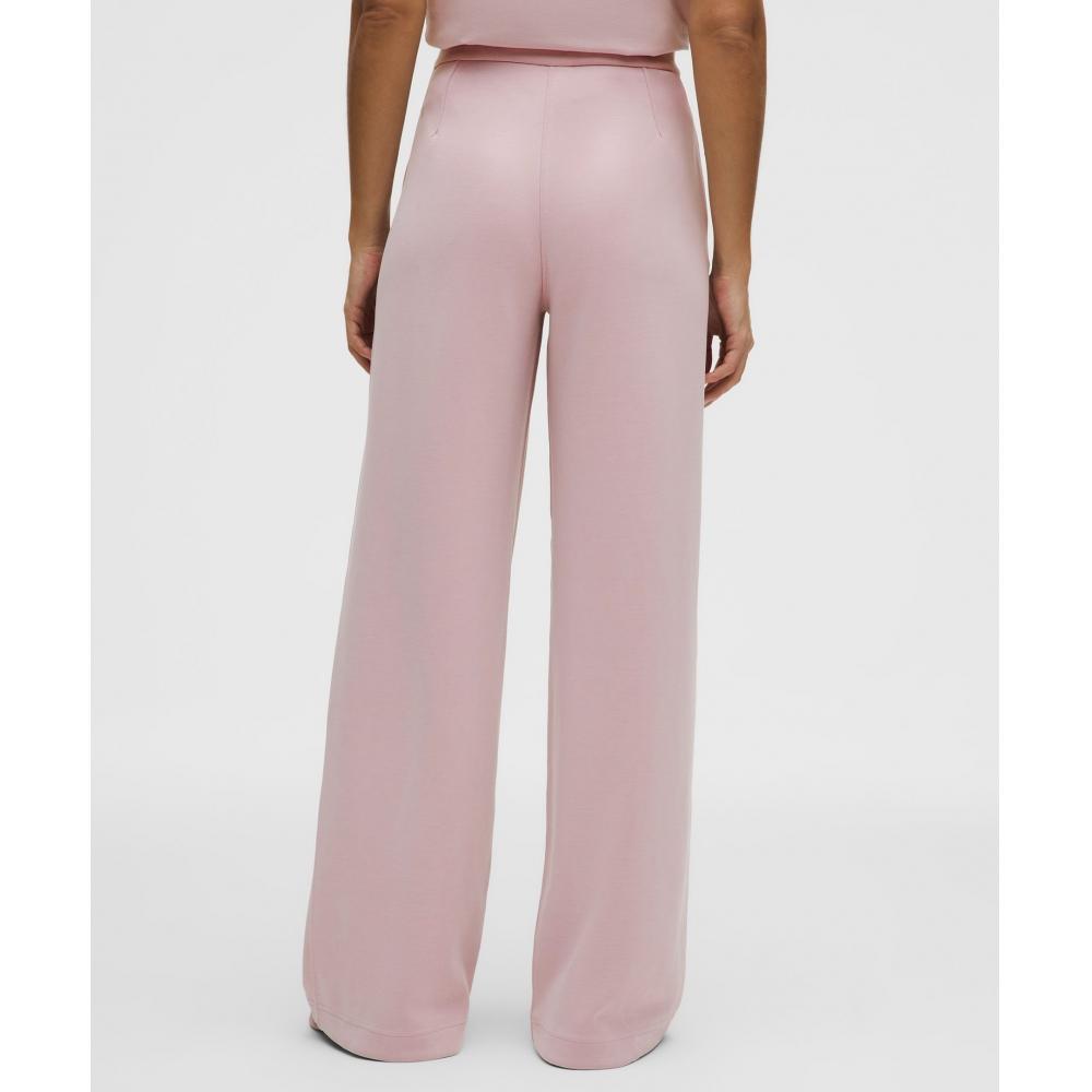 Lululemon Softstreme Pintuck High Rise Wide Leg Pant  Regular Porcelain Pink
