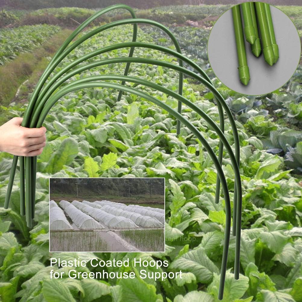 Hoops for Garden,Greenhouse Hoops Wire Tunnel Hoops with Plastic Coated Hoops for Garden Fabric,Plant Support Garden Stakes