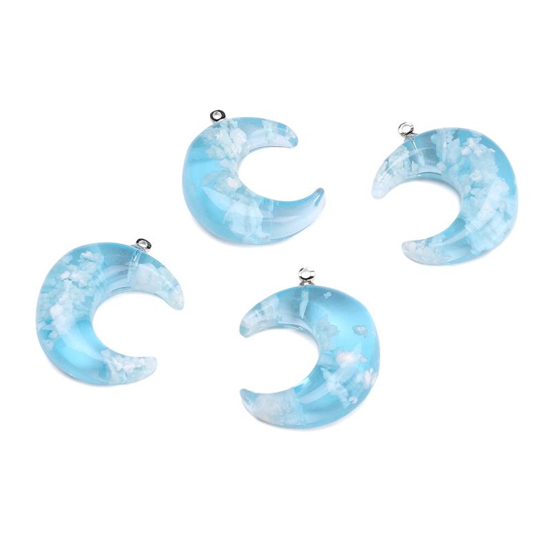 

1 шт/пакет Подвеска из смолы синего цвета для самостоятельного изготовления браслета, ожерелья, серег, ювелирных изделий, аксессуаров 23x28mm 1pc/bag