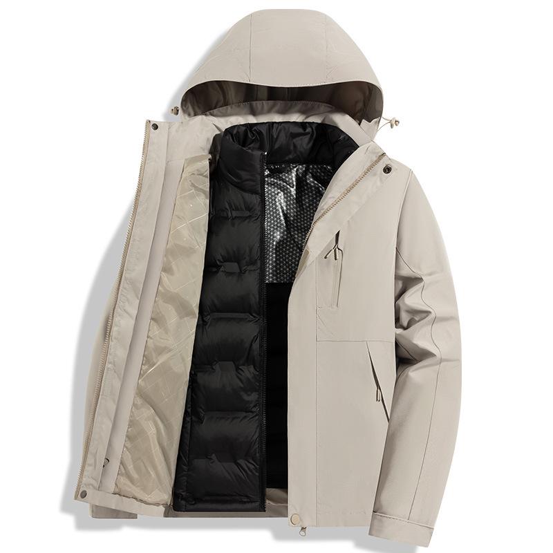 Unisex Three-in-One Detachable Down Jacket with Custom Logo - Outdoor Hooded Workwear M